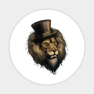 Lion wearing top hat Magnet